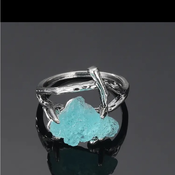 1pc Vintage Irregular Blue Stone Ring - Picture 2 of 3